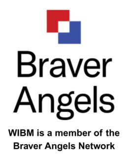 Braver Angels logo WIBM membership badge